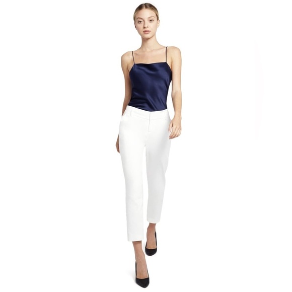 ALICE + OLIVIA | white slim fit trouser with zipper ankled | size 8 - Picture 1 of 8